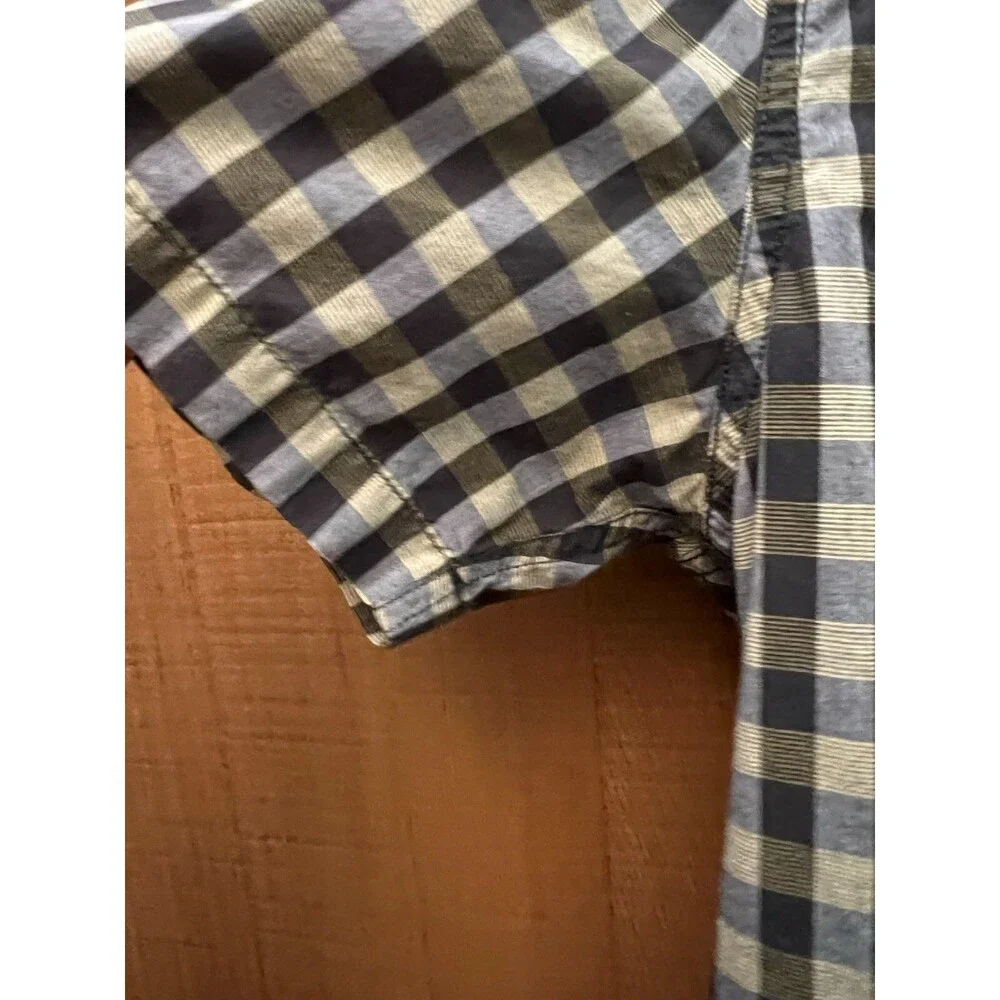 Levi’s Cotton Short Sleeve Shirt Men’s Large plaid green brown fall button up